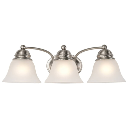 Vanity Nuvo 60-3266 Empire - 3 Light - 21 in. - Vanity with Frosted White Glass - Brushed Nickel Finish Nuvo