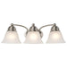 Vanity Nuvo 60-3266 Empire - 3 Light - 21 in. - Vanity with Frosted White Glass - Brushed Nickel Finish Nuvo