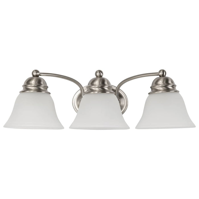 Vanity Nuvo 60-3266 Empire - 3 Light - 21 in. - Vanity with Frosted White Glass - Brushed Nickel Finish Nuvo