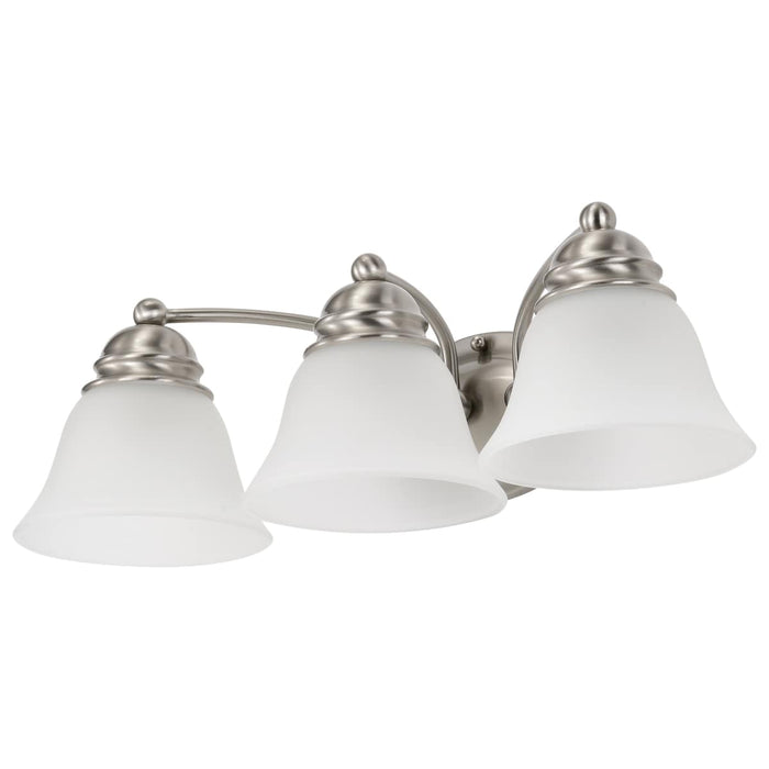 Vanity Nuvo 60-3266 Empire - 3 Light - 21 in. - Vanity with Frosted White Glass - Brushed Nickel Finish Nuvo