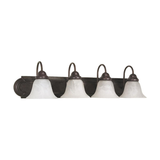 Vanity Nuvo 60-326 Ballerina - 4 Light - 30 in. - Vanity with Alabaster Glass Bell Shades - Old Bronze Finish Nuvo