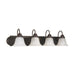 Vanity Nuvo 60-326 Ballerina - 4 Light - 30 in. - Vanity with Alabaster Glass Bell Shades - Old Bronze Finish Nuvo