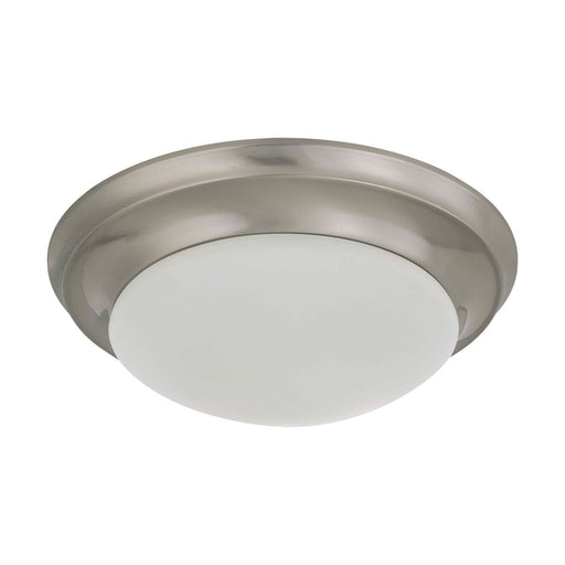 Flush Mount Nuvo 60-3271 1 Light 12 in. Flush Mount Twist & Lock with Frosted White Glass - Brushed Nickel Finish Nuvo