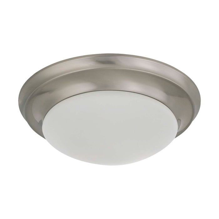 Flush Mount Nuvo 60-3271 1 Light 12 in. Flush Mount Twist & Lock with Frosted White Glass - Brushed Nickel Finish Nuvo