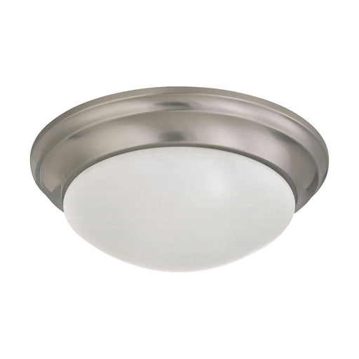 Flush Mount Nuvo 60-3272 2 Light - 14 in. - Flush Mount Twist and Lock with Frosted White Glass - Brushed Nickel Finish Nuvo