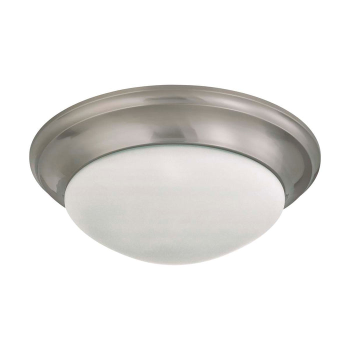 Flush Mount Nuvo 60-3273 3 Light - 17 in. - Flush Mount Twist and Lock with Frosted White Glass - Brushed Nickel Finish Nuvo