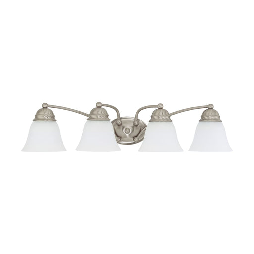 Vanity Nuvo 60-3277 Empire - 4 Light - 29 in. - Vanity with Frosted White Glass - Brushed Nickel Finish Nuvo