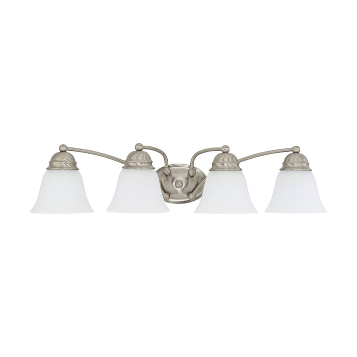 Vanity Nuvo 60-3277 Empire - 4 Light - 29 in. - Vanity with Frosted White Glass - Brushed Nickel Finish Nuvo