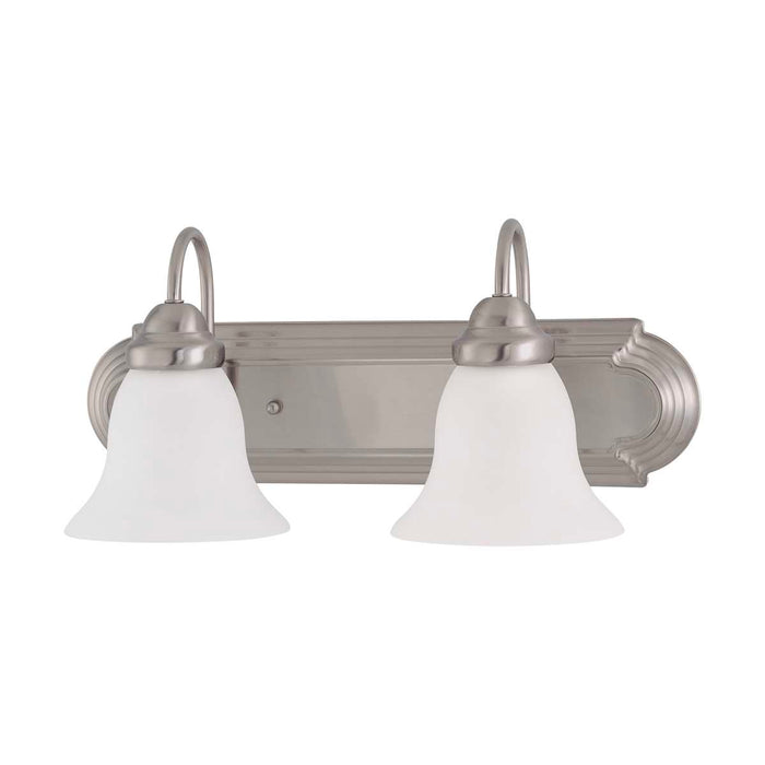Vanity Nuvo 60-3278 Ballerina - 2 Light - 18 in. - Vanity with Frosted White Glass - Brushed Nickel Finish Nuvo