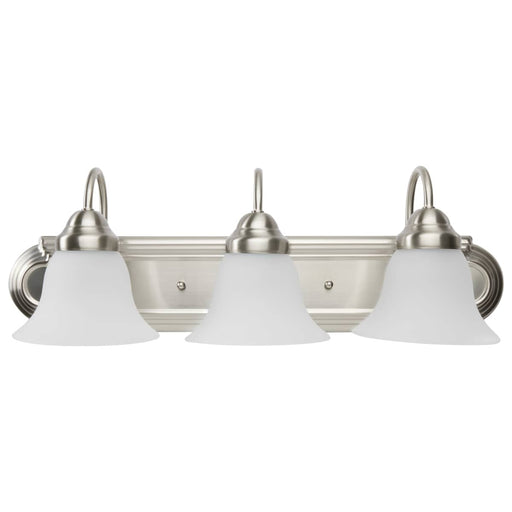 Vanity Nuvo 60-3279 Ballerina - 3 Light - 24 in. - Vanity with Frosted White Glass - Brushed Nickel Finish Nuvo