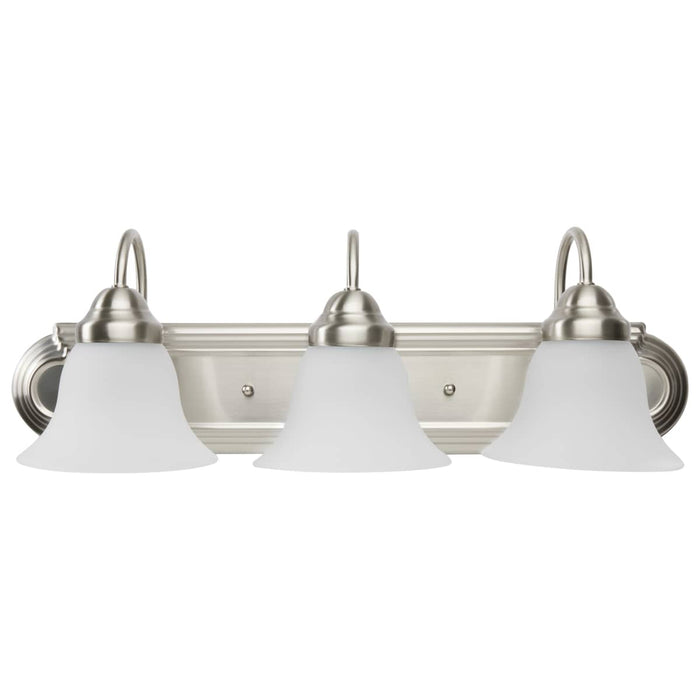Vanity Nuvo 60-3279 Ballerina - 3 Light - 24 in. - Vanity with Frosted White Glass - Brushed Nickel Finish Nuvo