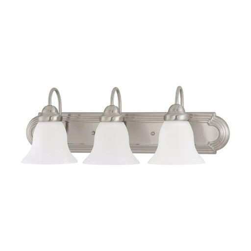 Vanity Nuvo 60-3279 Ballerina - 3 Light - 24 in. - Vanity with Frosted White Glass - Brushed Nickel Finish Nuvo