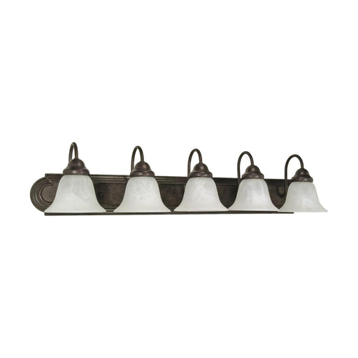 Vanity Nuvo 60-327 Ballerina - 5 Light - 36 in. - Vanity with Alabaster Glass Bell Shades - Old Bronze Finish Nuvo