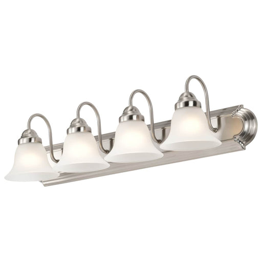 Vanity Nuvo 60-3281 Ballerina - 4 Light - 30 in. - Vanity with Frosted White Glass - Brushed Nickel Finish Nuvo