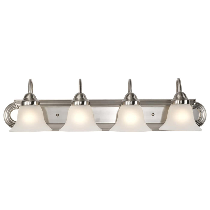 Vanity Nuvo 60-3281 Ballerina - 4 Light - 30 in. - Vanity with Frosted White Glass - Brushed Nickel Finish Nuvo