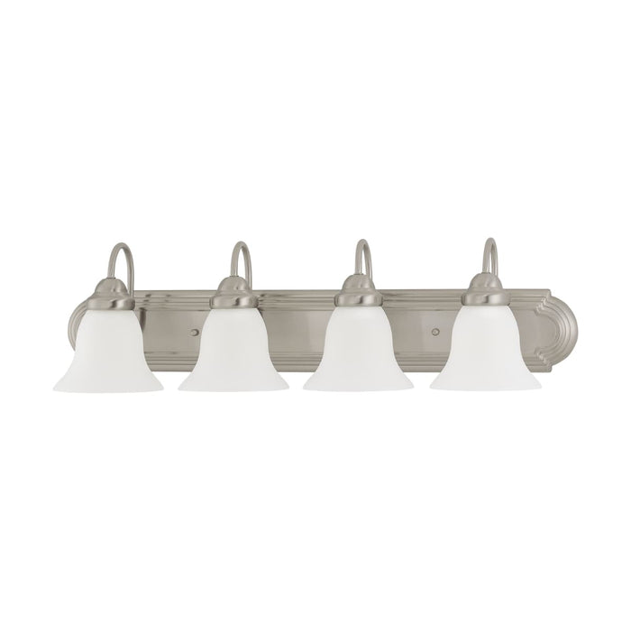 Vanity Nuvo 60-3281 Ballerina - 4 Light - 30 in. - Vanity with Frosted White Glass - Brushed Nickel Finish Nuvo