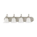 Vanity Nuvo 60-3281 Ballerina - 4 Light - 30 in. - Vanity with Frosted White Glass - Brushed Nickel Finish Nuvo