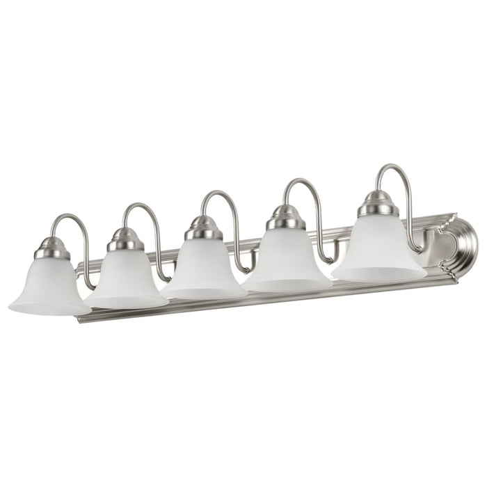 Vanity Nuvo 60-3282 Ballerina - 5 Light - 36 in. - Vanity with Frosted White Glass - Brushed Nickel Finish Nuvo