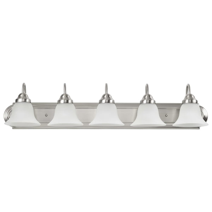 Vanity Nuvo 60-3282 Ballerina - 5 Light - 36 in. - Vanity with Frosted White Glass - Brushed Nickel Finish Nuvo