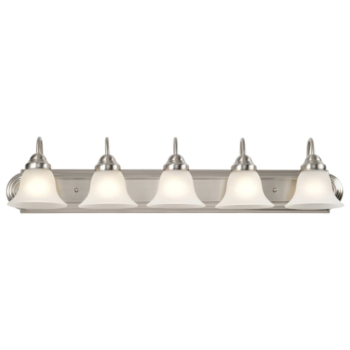 Vanity Nuvo 60-3282 Ballerina - 5 Light - 36 in. - Vanity with Frosted White Glass - Brushed Nickel Finish Nuvo
