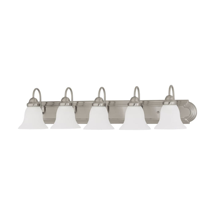 Vanity Nuvo 60-3282 Ballerina - 5 Light - 36 in. - Vanity with Frosted White Glass - Brushed Nickel Finish Nuvo