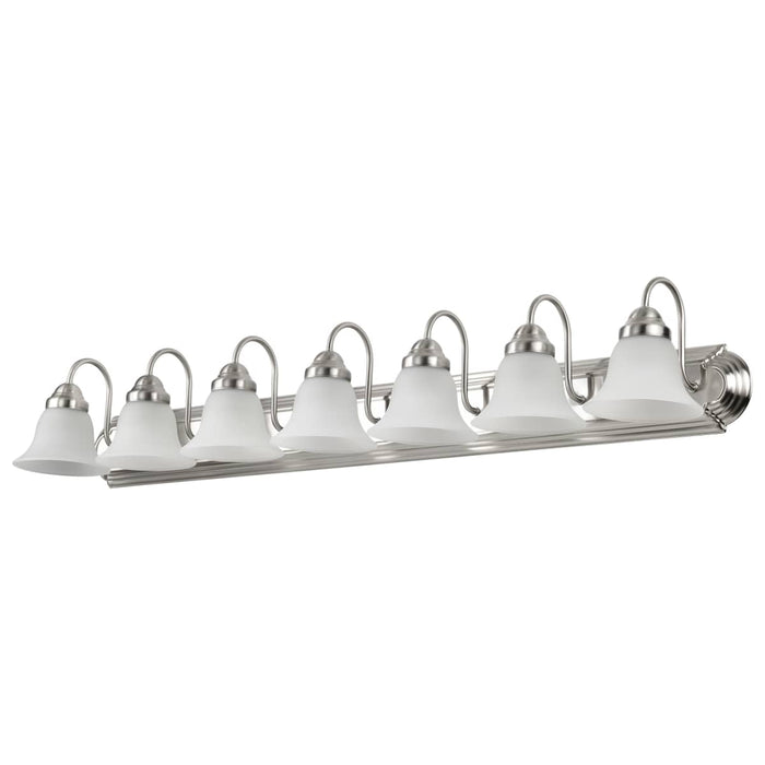 Vanity Nuvo 60-3283 Ballerina - 7 Light - 48 in. - Vanity with Frosted White Glass - Brushed Nickel Finish Nuvo