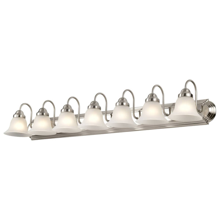 Vanity Nuvo 60-3283 Ballerina - 7 Light - 48 in. - Vanity with Frosted White Glass - Brushed Nickel Finish Nuvo