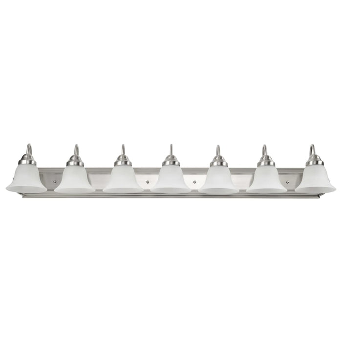 Vanity Nuvo 60-3283 Ballerina - 7 Light - 48 in. - Vanity with Frosted White Glass - Brushed Nickel Finish Nuvo