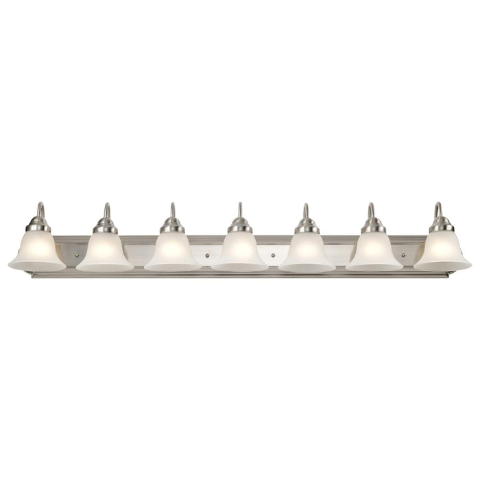 Vanity Nuvo 60-3283 Ballerina - 7 Light - 48 in. - Vanity with Frosted White Glass - Brushed Nickel Finish Nuvo