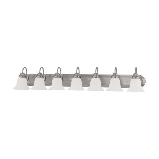 Vanity Nuvo 60-3283 Ballerina - 7 Light - 48 in. - Vanity with Frosted White Glass - Brushed Nickel Finish Nuvo