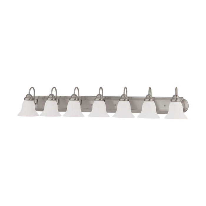 Vanity Nuvo 60-3283 Ballerina - 7 Light - 48 in. - Vanity with Frosted White Glass - Brushed Nickel Finish Nuvo