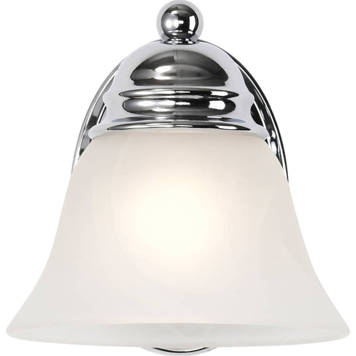 Vanity Nuvo 60-336 Empire - 1 Light - 7 in. - Vanity with Alabaster Glass Bell Shades - Polished Chrome Finish Nuvo