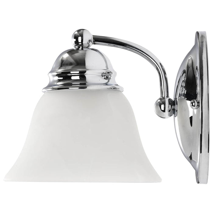 Vanity Nuvo 60-336 Empire - 1 Light - 7 in. - Vanity with Alabaster Glass Bell Shades - Polished Chrome Finish Nuvo