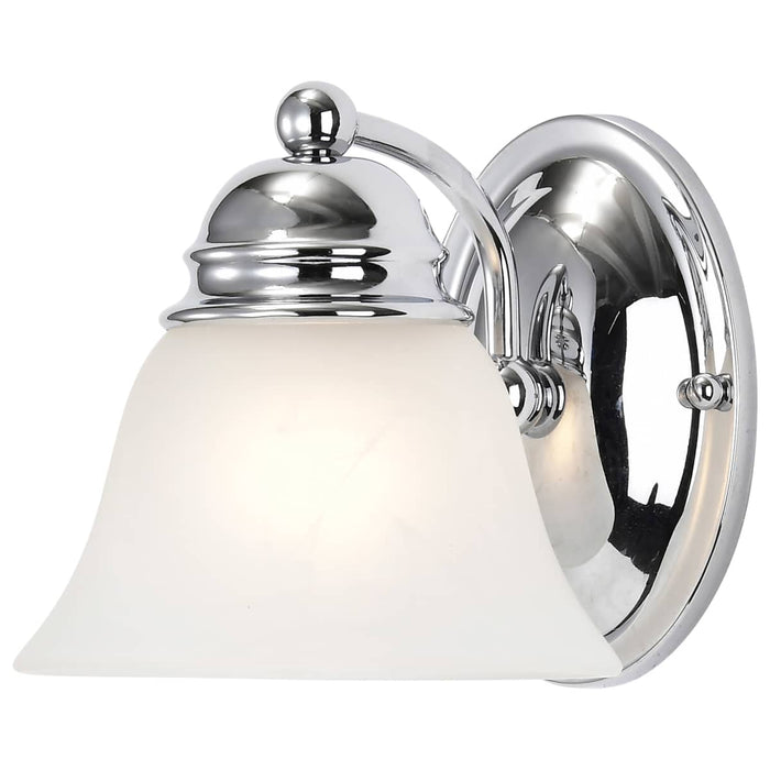 Vanity Nuvo 60-336 Empire - 1 Light - 7 in. - Vanity with Alabaster Glass Bell Shades - Polished Chrome Finish Nuvo
