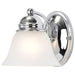 Vanity Nuvo 60-336 Empire - 1 Light - 7 in. - Vanity with Alabaster Glass Bell Shades - Polished Chrome Finish Nuvo