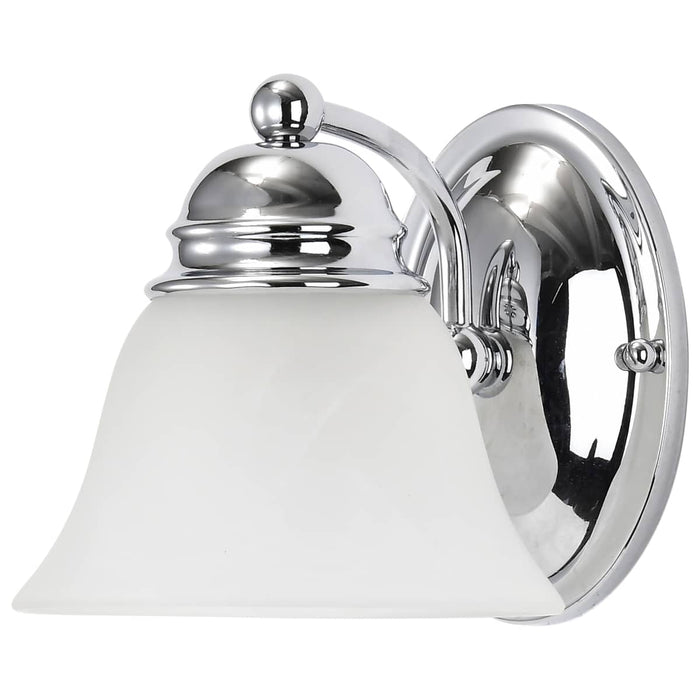 Vanity Nuvo 60-336 Empire - 1 Light - 7 in. - Vanity with Alabaster Glass Bell Shades - Polished Chrome Finish Nuvo