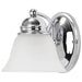 Vanity Nuvo 60-336 Empire - 1 Light - 7 in. - Vanity with Alabaster Glass Bell Shades - Polished Chrome Finish Nuvo