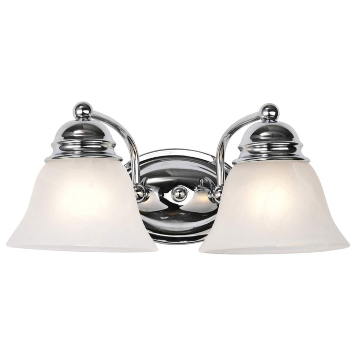 Vanity Nuvo 60-337 Empire - 2 Light - 15 in. - Vanity with Alabaster Glass Bell Shades - Polished Chrome Finish Nuvo