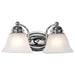 Vanity Nuvo 60-337 Empire - 2 Light - 15 in. - Vanity with Alabaster Glass Bell Shades - Polished Chrome Finish Nuvo