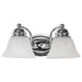 Vanity Nuvo 60-337 Empire - 2 Light - 15 in. - Vanity with Alabaster Glass Bell Shades - Polished Chrome Finish Nuvo