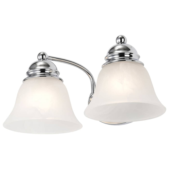 Vanity Nuvo 60-337 Empire - 2 Light - 15 in. - Vanity with Alabaster Glass Bell Shades - Polished Chrome Finish Nuvo