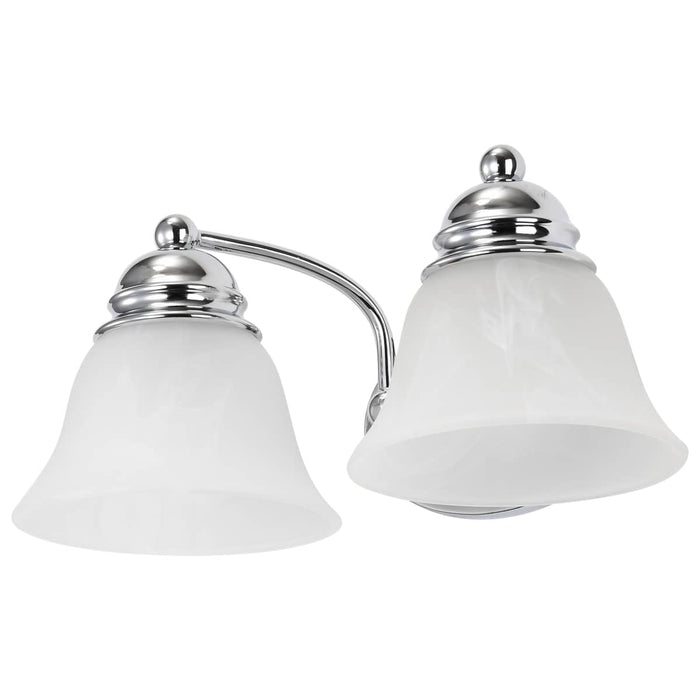 Vanity Nuvo 60-337 Empire - 2 Light - 15 in. - Vanity with Alabaster Glass Bell Shades - Polished Chrome Finish Nuvo