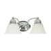 Vanity Nuvo 60-337 Empire - 2 Light - 15 in. - Vanity with Alabaster Glass Bell Shades - Polished Chrome Finish Nuvo