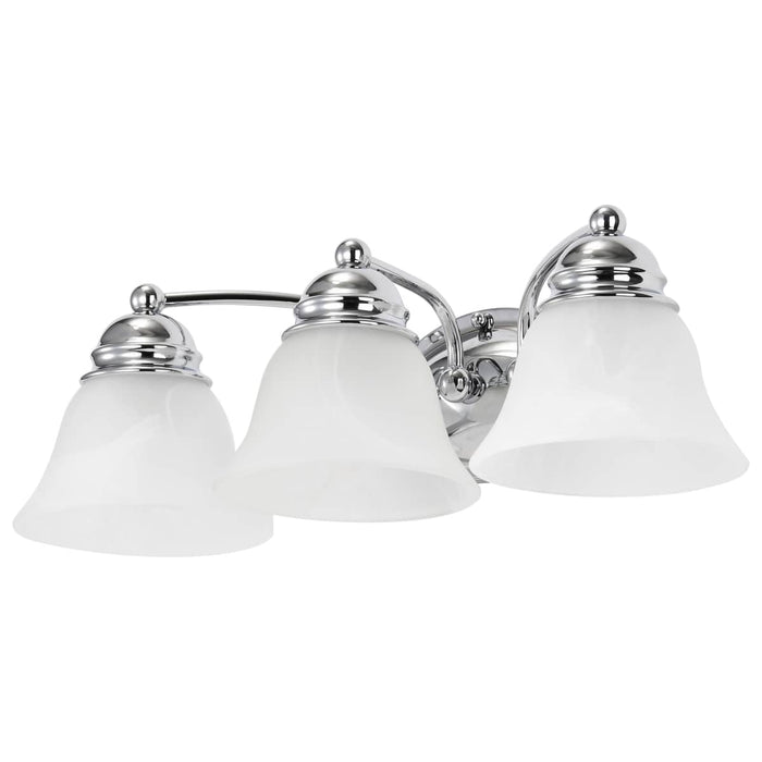 Vanity Nuvo 60-338 Empire - 3 Light - 21 in. - Vanity with Alabaster Glass Bell Shades - Polished Chrome Finish Nuvo