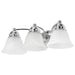 Vanity Nuvo 60-338 Empire - 3 Light - 21 in. - Vanity with Alabaster Glass Bell Shades - Polished Chrome Finish Nuvo