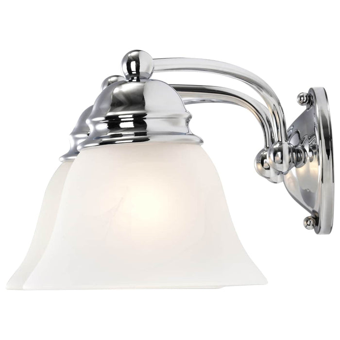 Vanity Nuvo 60-338 Empire - 3 Light - 21 in. - Vanity with Alabaster Glass Bell Shades - Polished Chrome Finish Nuvo