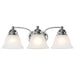 Vanity Nuvo 60-338 Empire - 3 Light - 21 in. - Vanity with Alabaster Glass Bell Shades - Polished Chrome Finish Nuvo