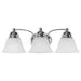 Vanity Nuvo 60-338 Empire - 3 Light - 21 in. - Vanity with Alabaster Glass Bell Shades - Polished Chrome Finish Nuvo
