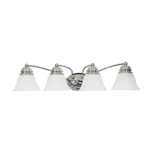 Vanity Nuvo 60-339 Empire - 4 Light - 29 in. - Vanity with Alabaster Glass Bell Shades - Polished Chrome Finish Nuvo