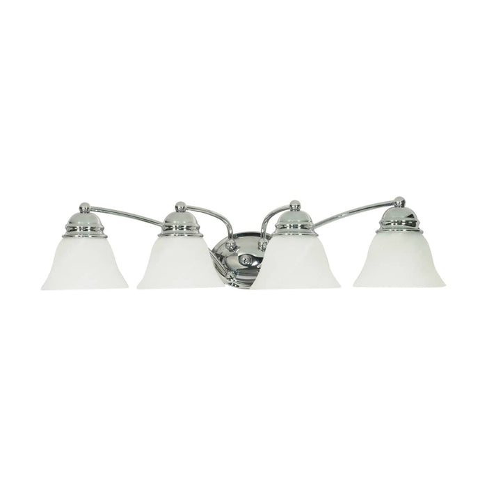 Vanity Nuvo 60-339 Empire - 4 Light - 29 in. - Vanity with Alabaster Glass Bell Shades - Polished Chrome Finish Nuvo